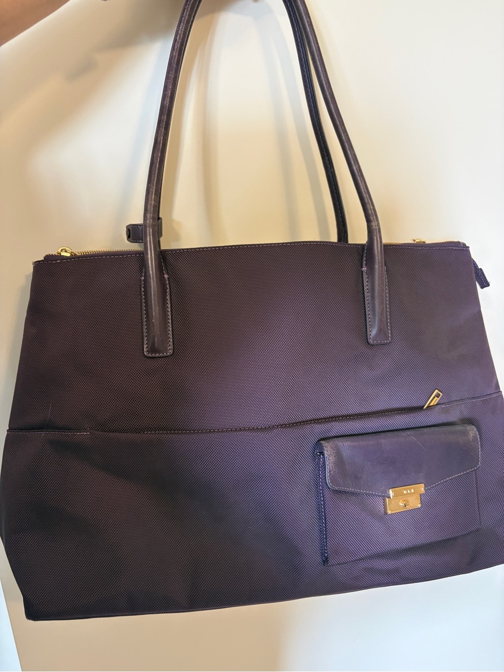 TUMI Larkin Hayes Triple Compartment Tote Aubergine